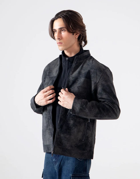 FAUX SUEDE BIKER JACKET